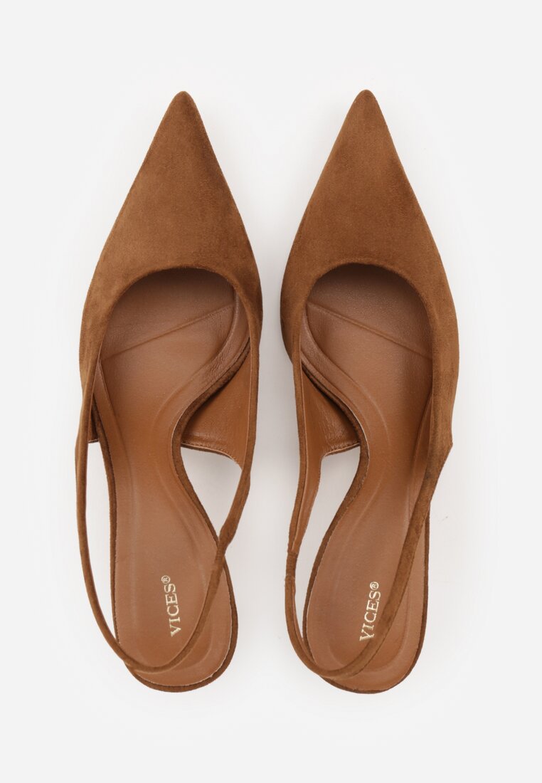 Brązowe Czółenka Slingback VICES na Kaczuszce Anatera
