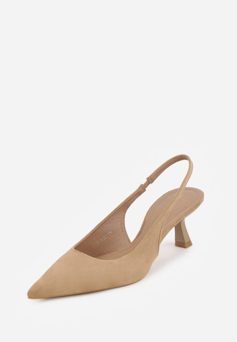 Ciemnobeżowe Czółenka Slingback VICES na Kaczuszce Anatera