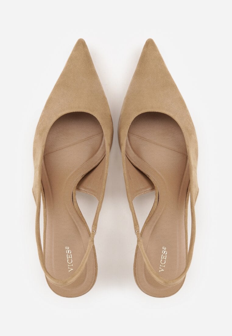 Ciemnobeżowe Czółenka Slingback VICES na Kaczuszce Anatera