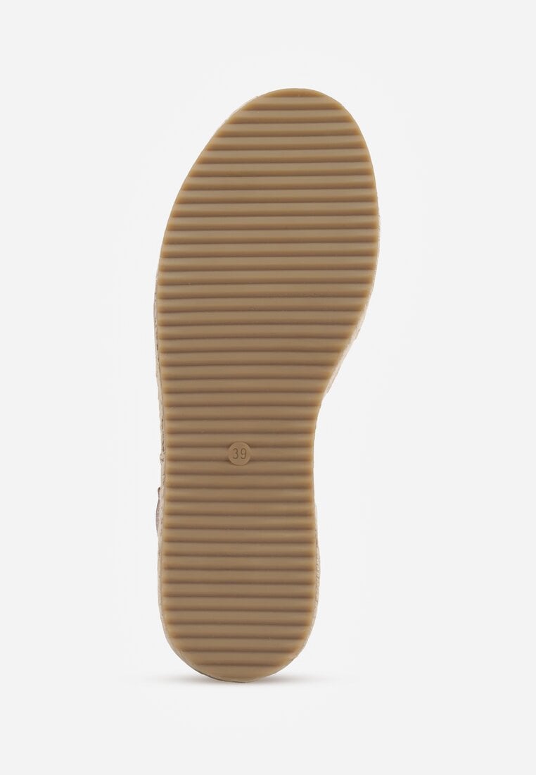 Brązowe Sandały VICES na Platformie z Plecionki z Szerokim Paskiem z Klamrą Jurelle