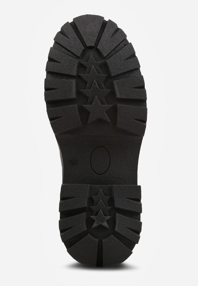 Czarne Eleganckie Półbuty Oksfordki VICES ze Sznurowaniem i Platformą Anatala