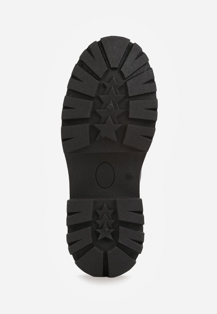 Czarno-Czerwone Eleganckie Półbuty Oksfordki VICES ze Sznurowaniem i Platformą Anatala