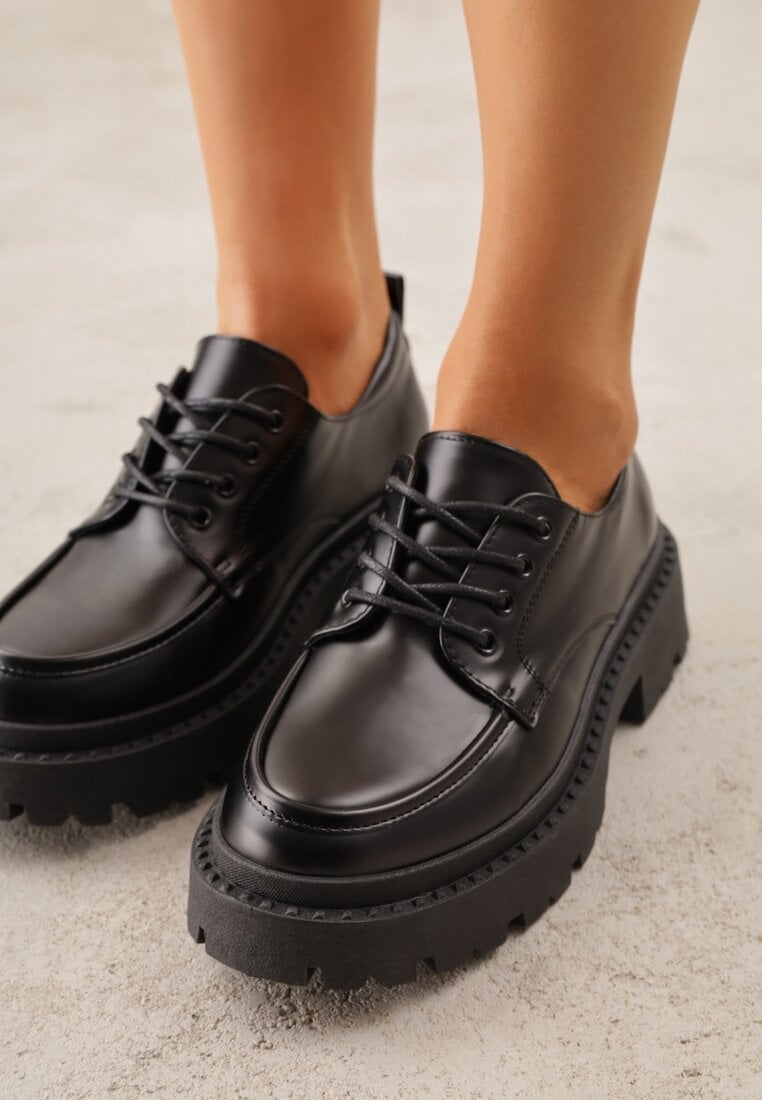 Czarne Półbuty VICES w Stylu Tech Gothic Ravithiel