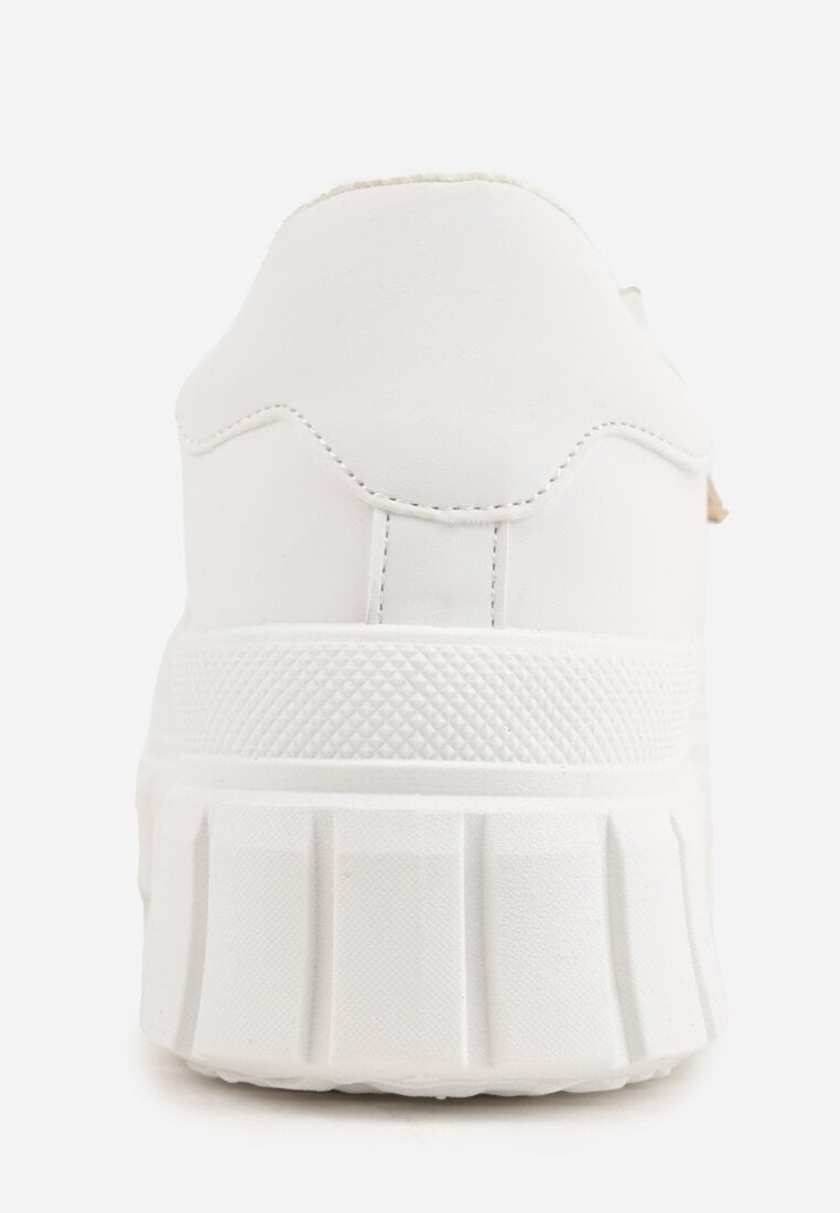 Białe Sneakersy VICES na Tłoczonej Podeszwie w Stylu Chunky Myninis