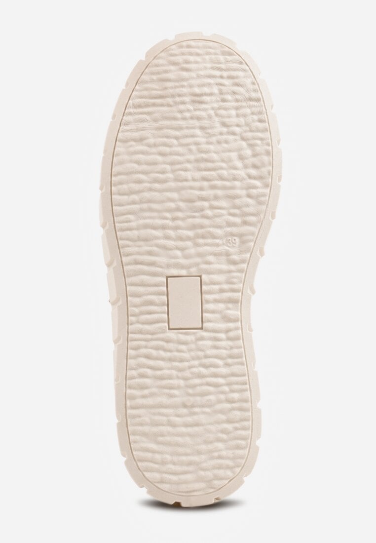 Beżowe Sneakersy VICES na Tłoczonej Podeszwie w Stylu Chunky Myninis