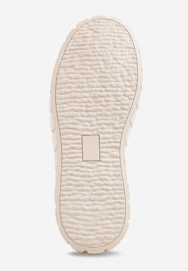 Beżowe Sneakersy VICES na Platformie w Stylu Chunky z Perforacją Hypsyllis