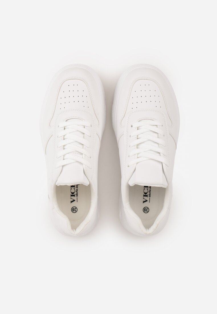 Białe Sneakersy VICES na Platformie z Tłoczeniem Rionessa