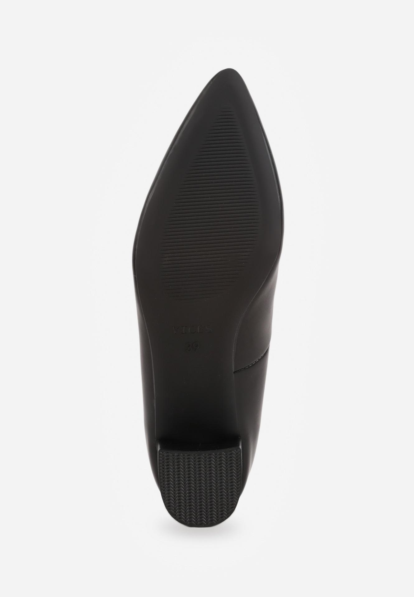 Czarne Skórzane Czółenka VICES na Słupkowym Obcasie Nerilise