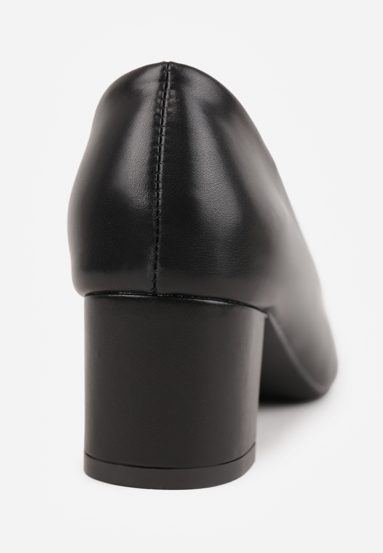 Czarne Skórzane Czółenka VICES na Słupkowym Obcasie Nerilise