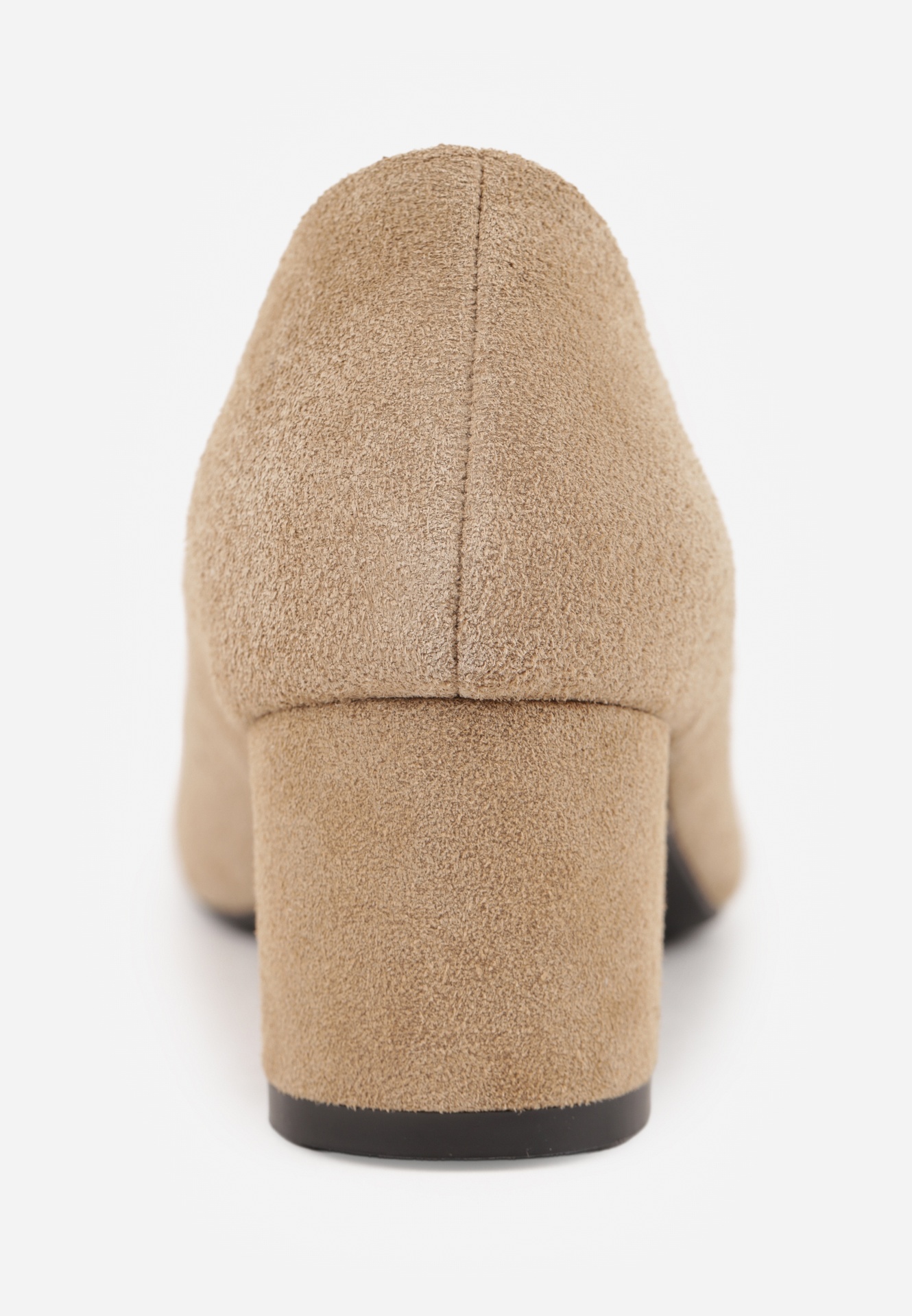 Ciemnobeżowe Czółenka VICES ze Skóry Naturalnej na Słupku Avanah