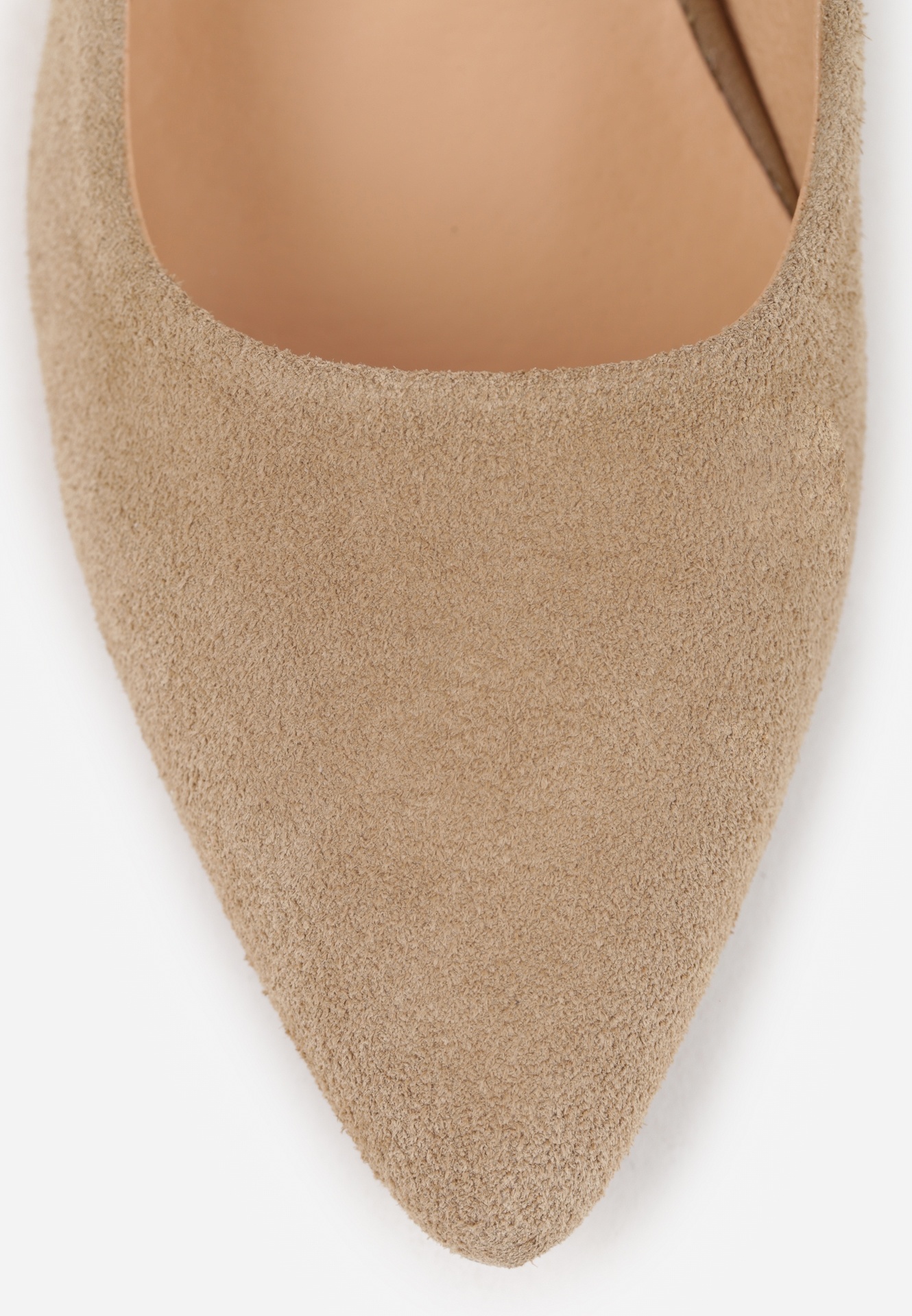 Ciemnobeżowe Czółenka VICES ze Skóry Naturalnej na Słupku Avanah