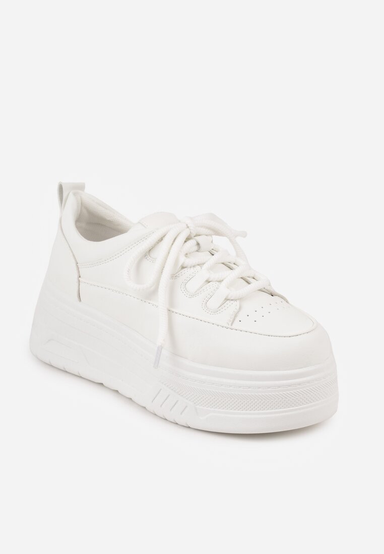 Białe Chunky Sneakersy VICES na Platformie Azilera