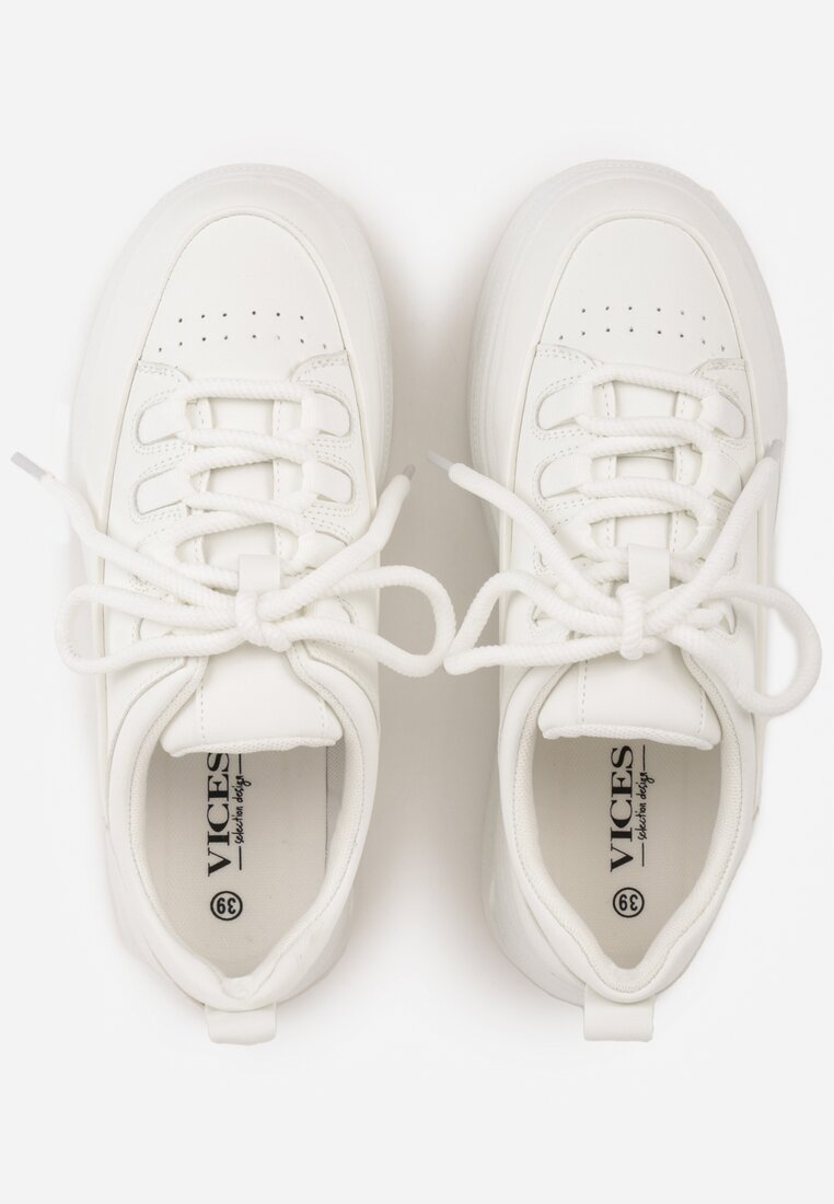 Białe Chunky Sneakersy VICES na Platformie Azilera