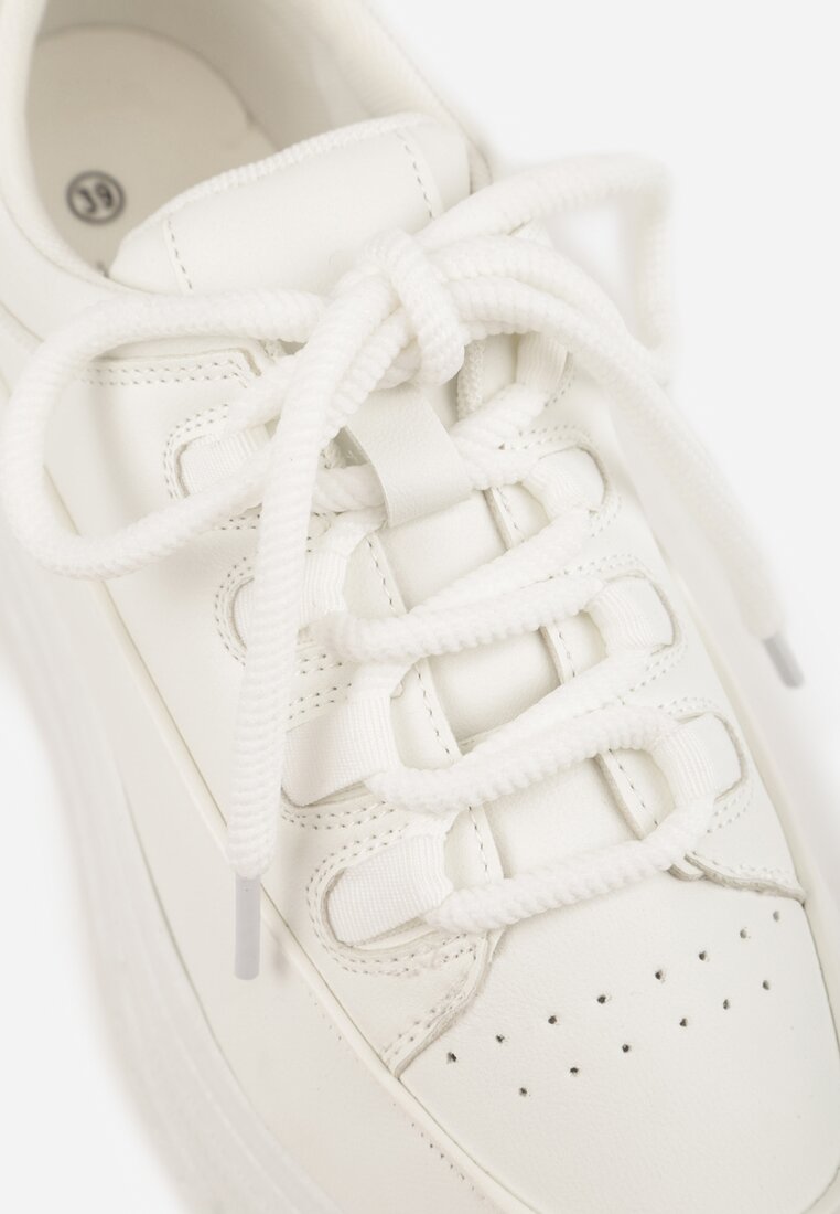 Białe Chunky Sneakersy VICES na Platformie Azilera