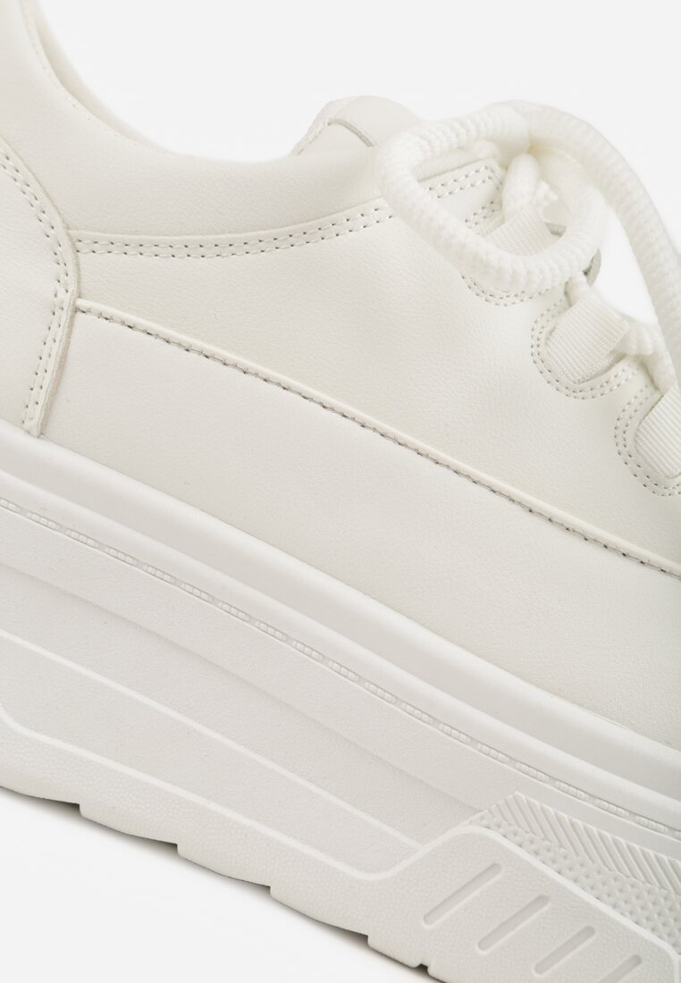 Białe Chunky Sneakersy VICES na Platformie Azilera