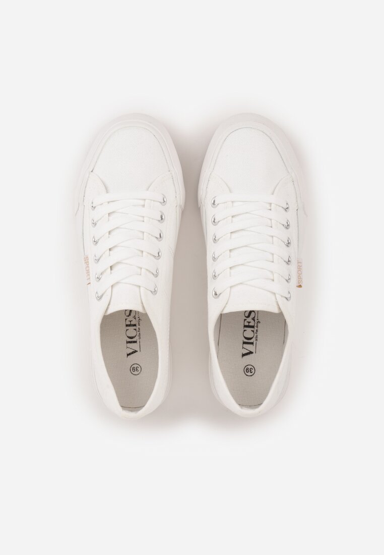 Białe Trampki VICES z Napisem Rioselle