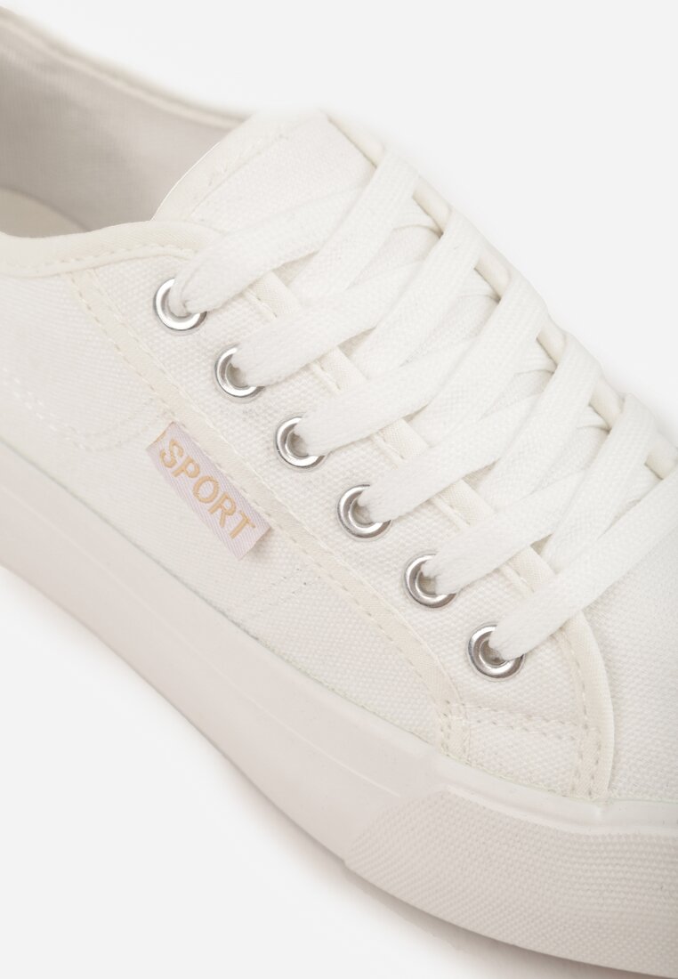 Białe Trampki VICES z Napisem Rioselle