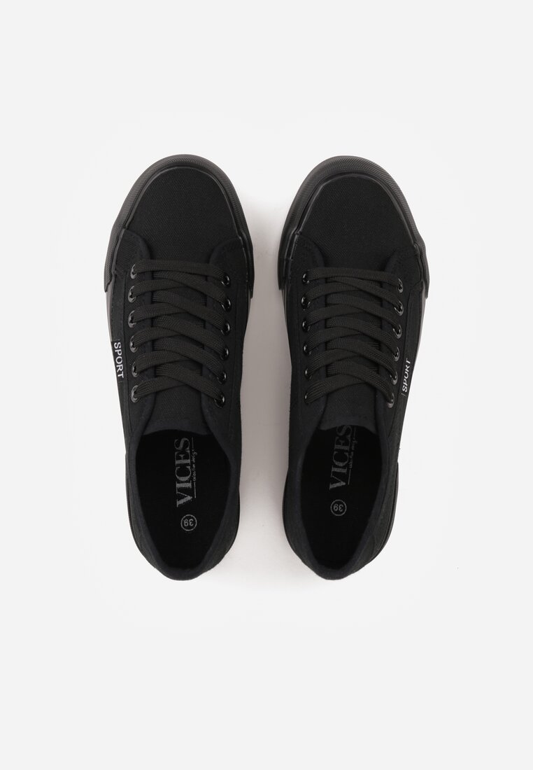 Czarne Trampki VICES z Napisem Rioselle