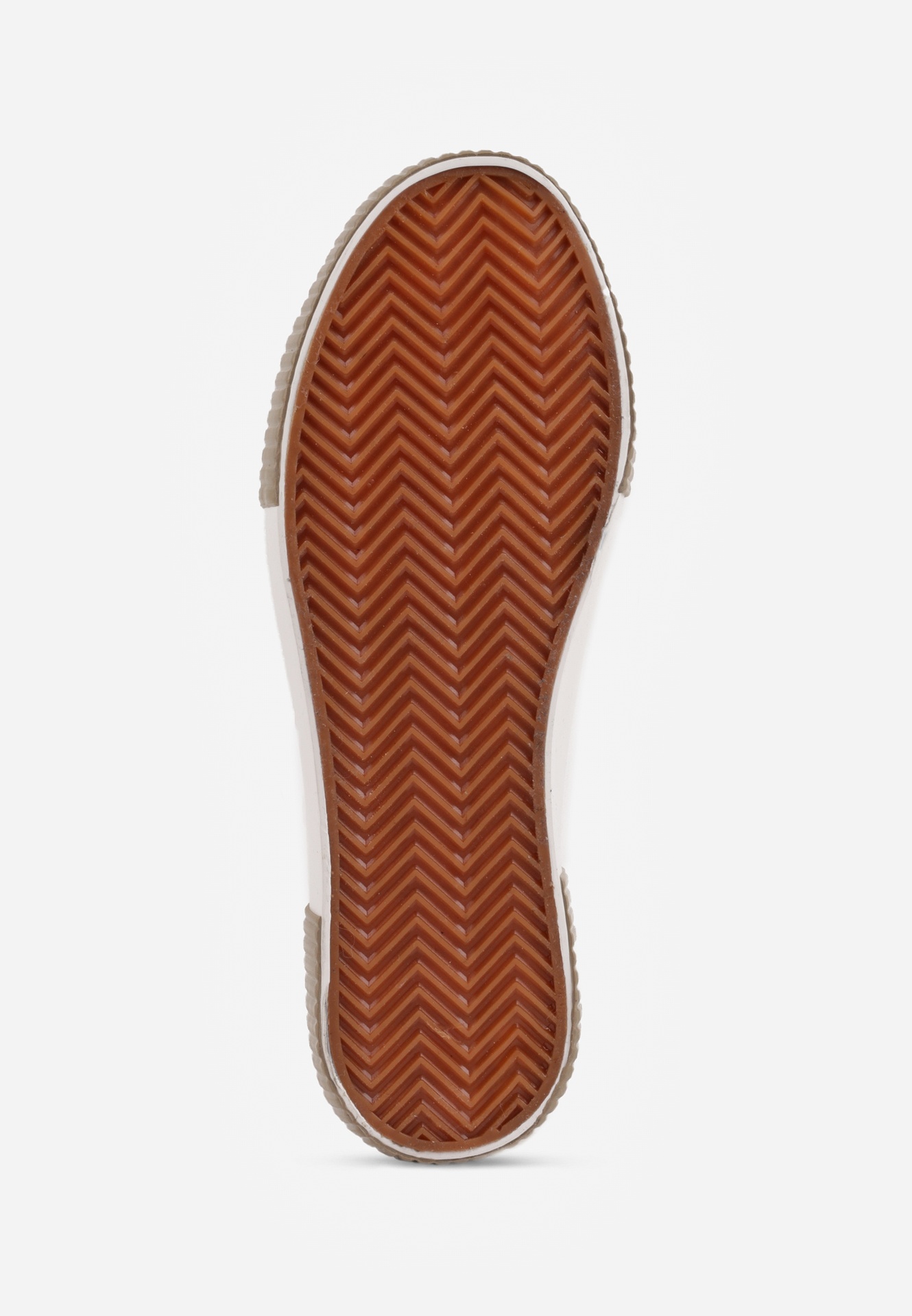 Biało-Beżowe Trampki VICES na Żłobionej Platformie Zdobione Trójkątną Aplikacją Lorerina