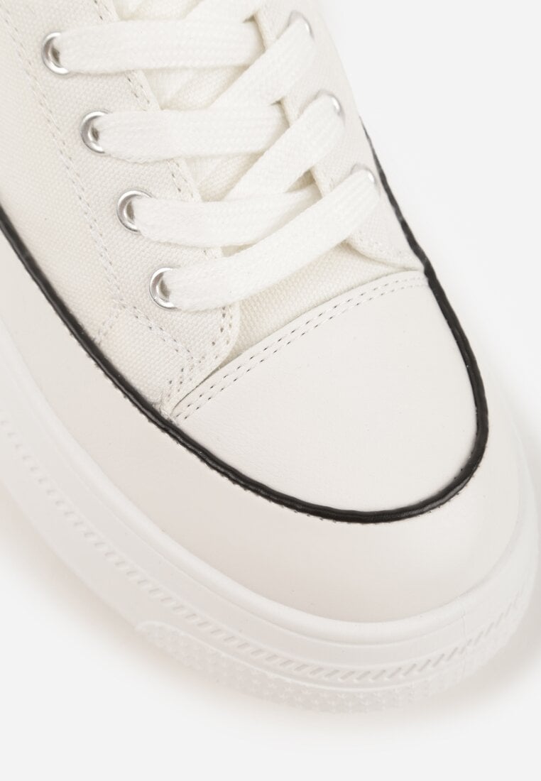 Białe Trampki VICES na Platformie z Ozdobnym Paskiem Wokół Podeszwy Rionira