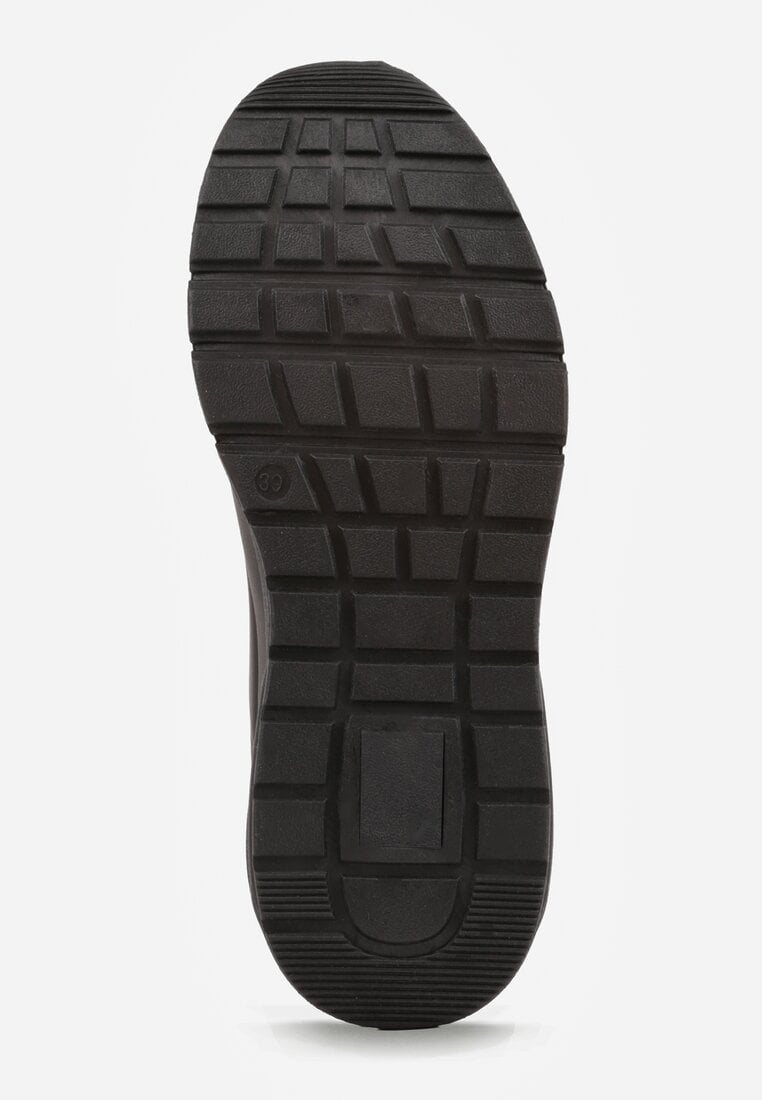 Czarne Sneakersy na Platformie z Transparentną Wstawką przy Podeszwie Riovira