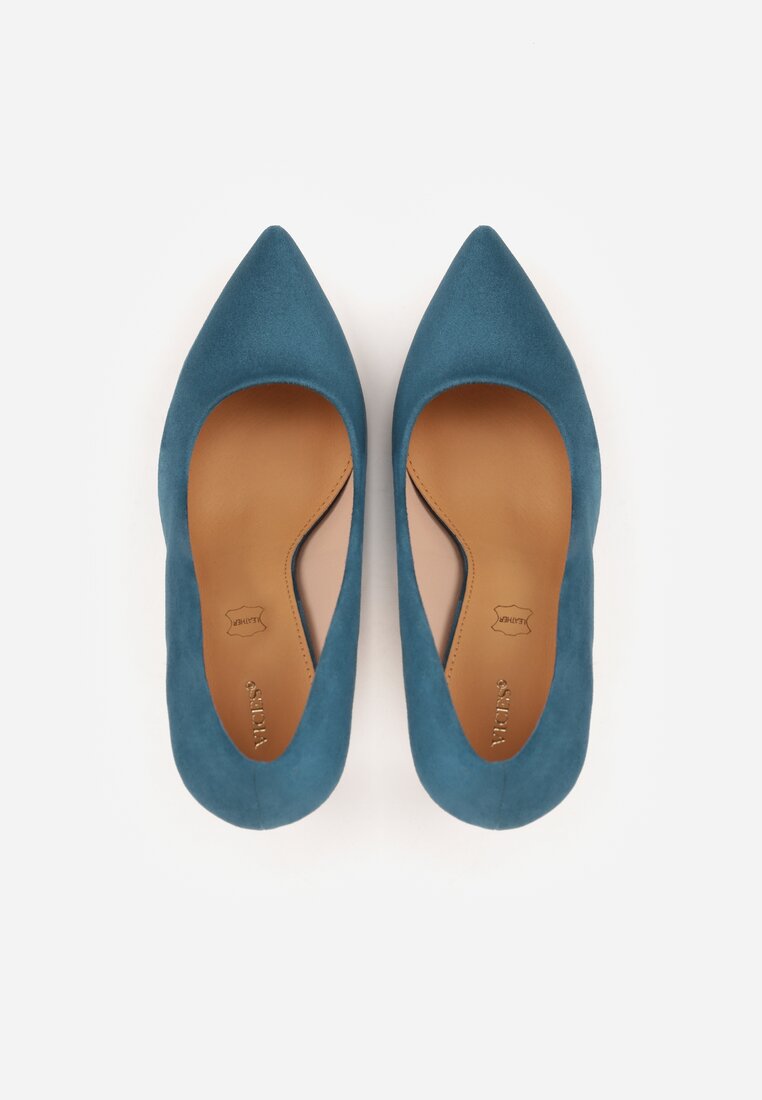 Ciemnozielone Szpilki Vices z Wkładką ze Skóry Naturalnej Innatia