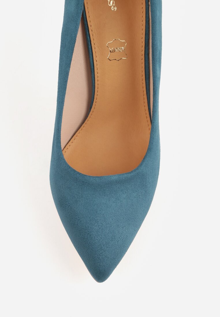 Ciemnozielone Szpilki Vices z Wkładką ze Skóry Naturalnej Innatia