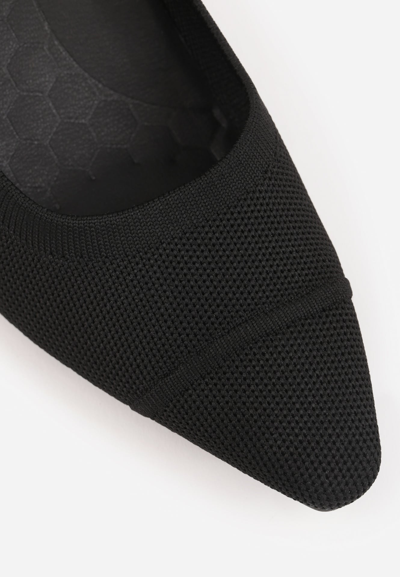 Czarne Strukturalne Czółenka VICES na Słupkowym Obcasie Abathise