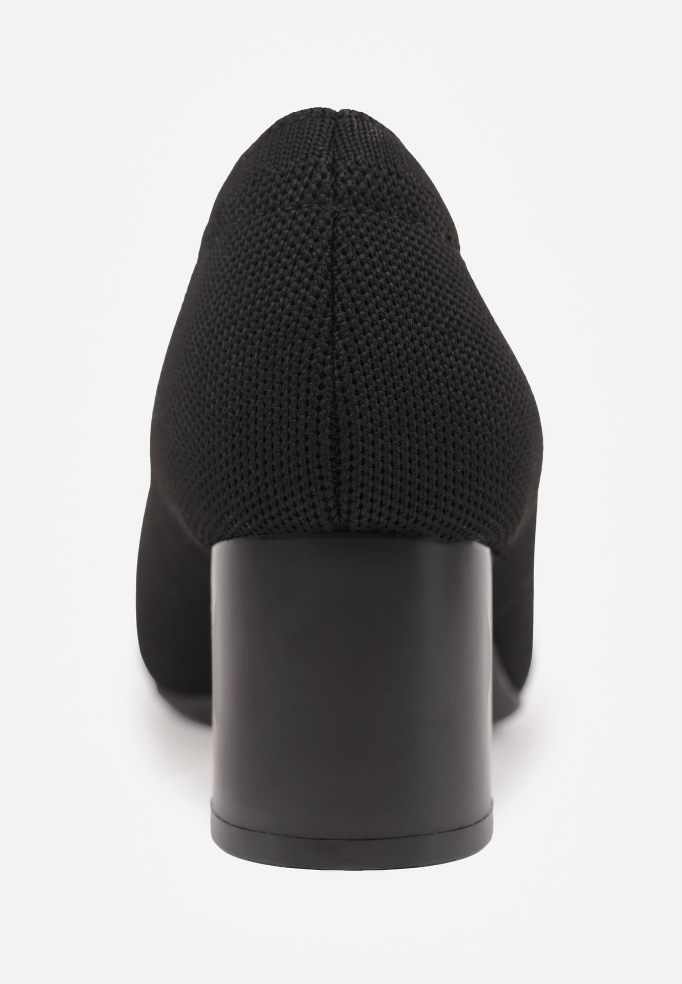 Czarne Strukturalne Czółenka VICES na Słupkowym Obcasie Abathise