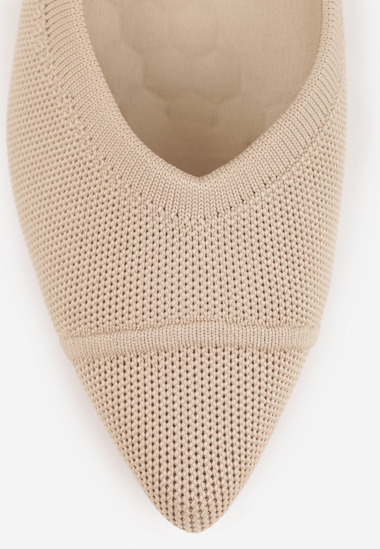 Ciemnobeżowe Czółenka VICES na Geometrycznym Słupku Daphilane