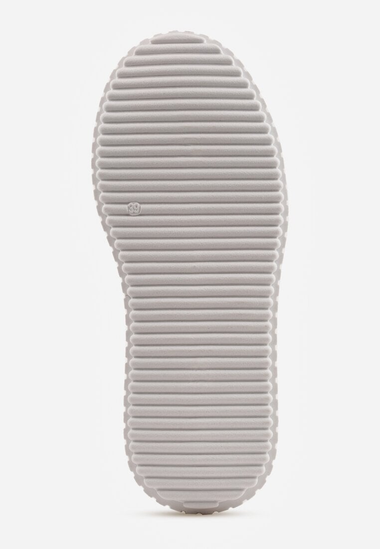 Białe Chunky Sneakersy VICES z Aplikacją na Platformie ze Żłobieniami Ilunatesa