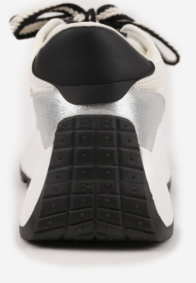 Srebrne Streetwearowe Sneakersy Chunky VICES na Platformie Ilnatea