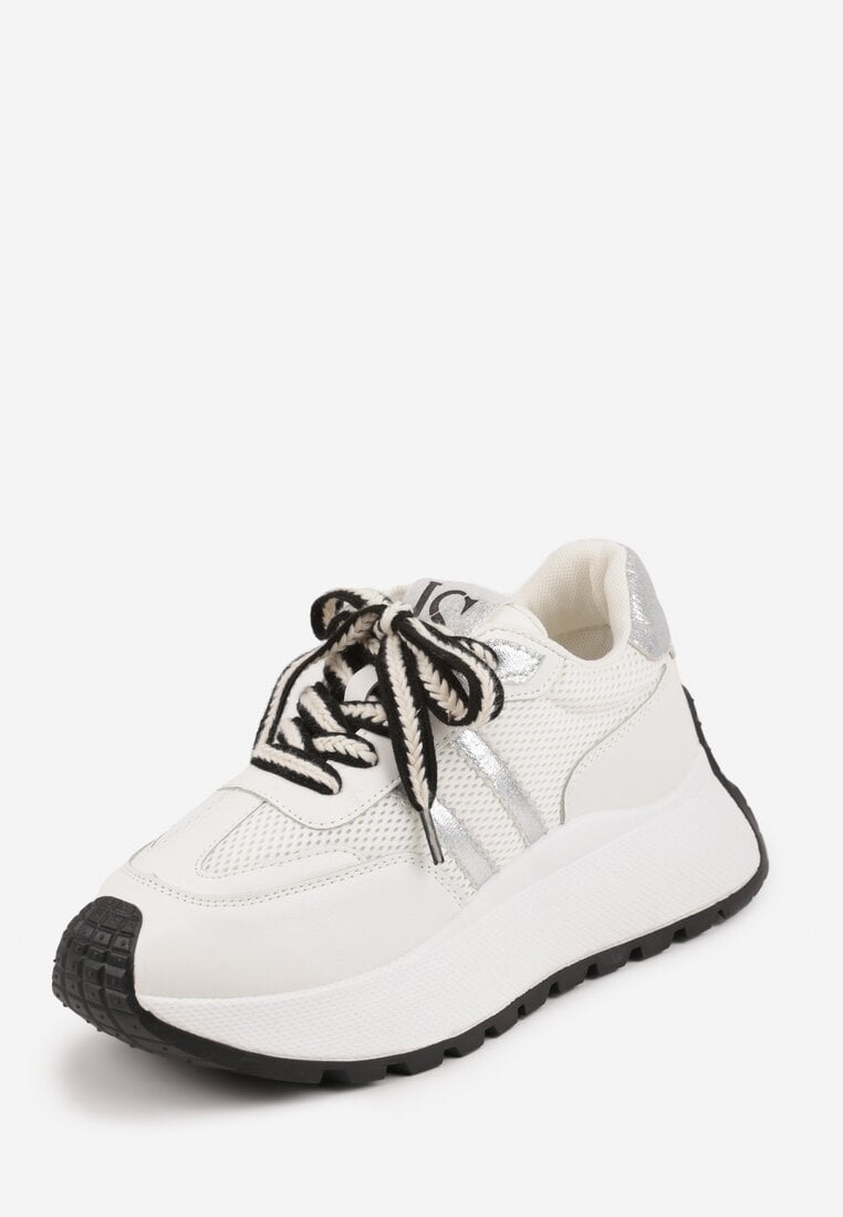 Białe Streetwearowe Sneakersy Chunky VICES na Platformie Ilnatea