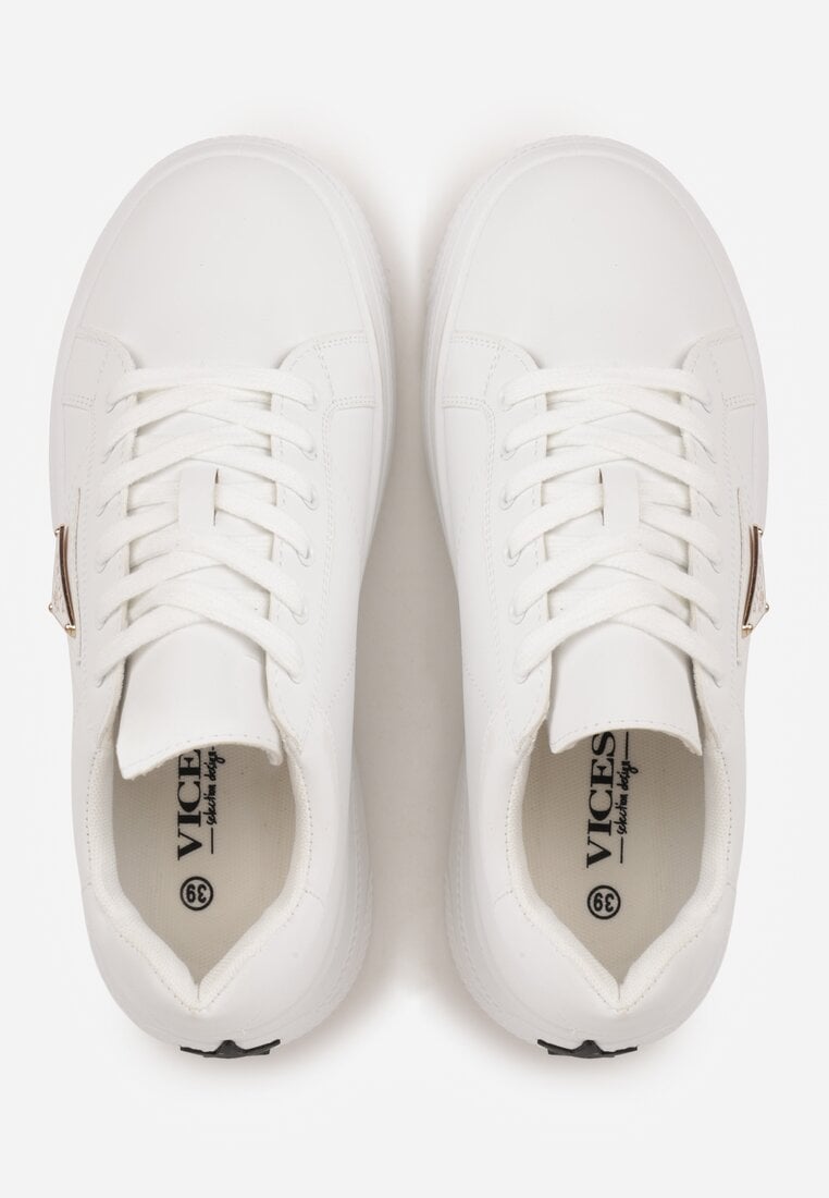 Białe Chunky Sneakersy VICES na Platformie z Ozdobą w Kształcie Gwiazdki Anatale