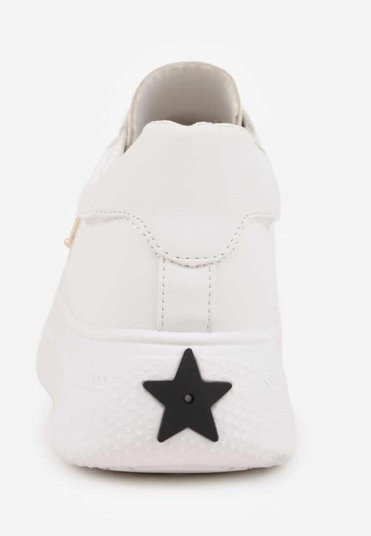 Białe Chunky Sneakersy VICES na Platformie z Ozdobą w Kształcie Gwiazdki Anatale