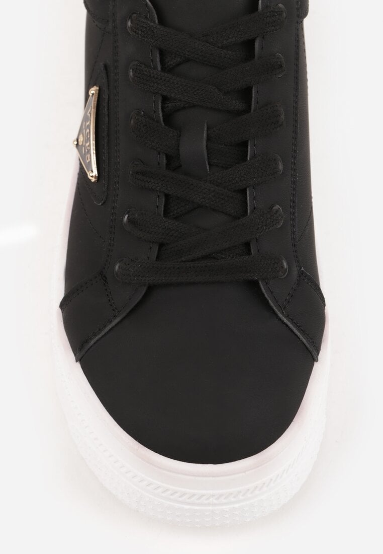 Czarne Chunky Sneakersy VICES na Platformie z Ozdobą w Kształcie Gwiazdki Anatale