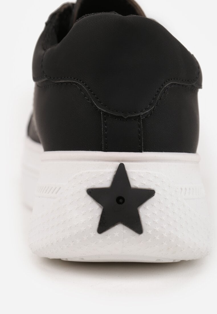 Czarne Chunky Sneakersy VICES na Platformie z Ozdobą w Kształcie Gwiazdki Anatale