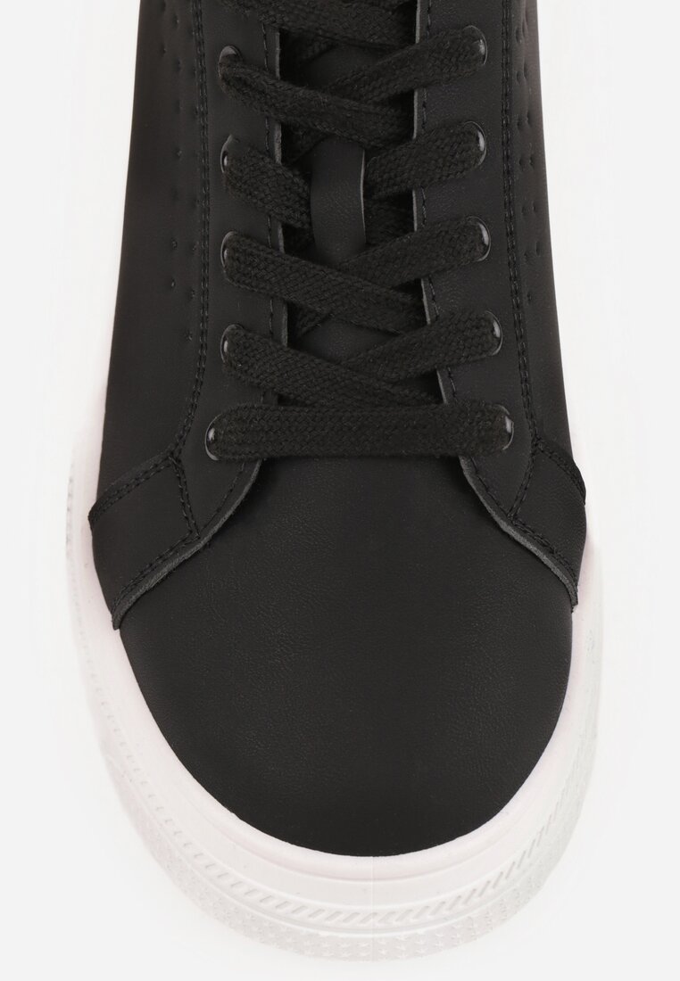 Czarne Sneakersy VICES Ozdobione Gwiazdą i Błyszczącą Wstawką Oranatta