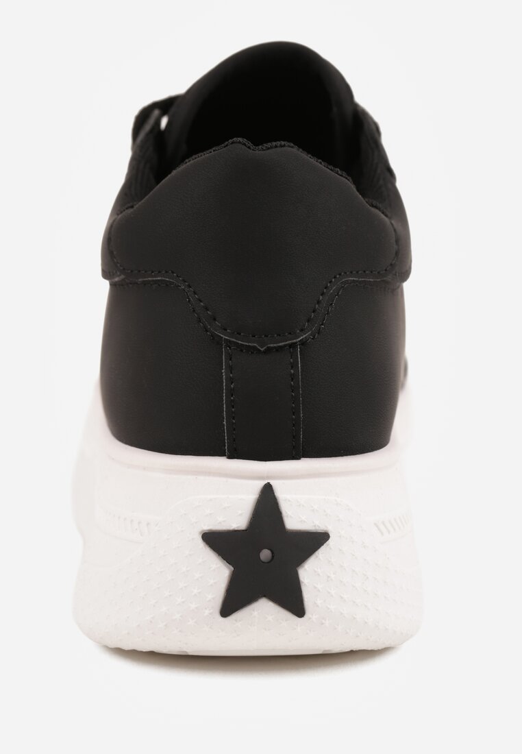 Czarne Sneakersy VICES Ozdobione Gwiazdą i Błyszczącą Wstawką Oranatta