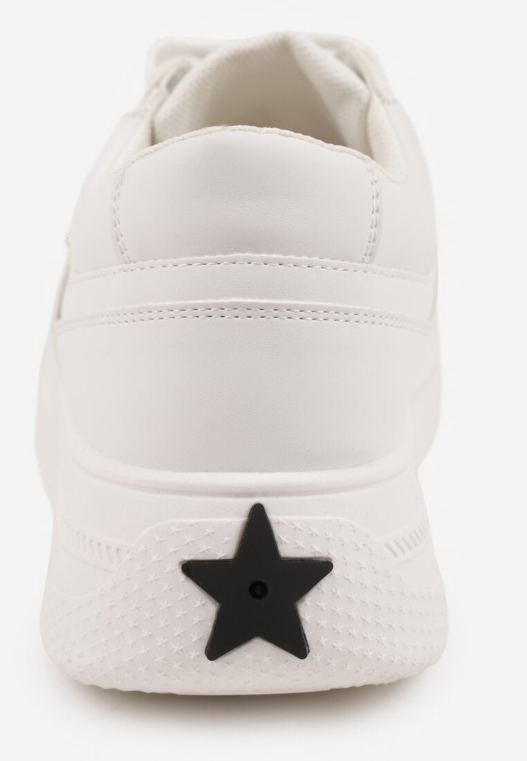Białe Sneakersy Basic VICES na Platformie z Trójkątnym Zdobieniem Mellinata