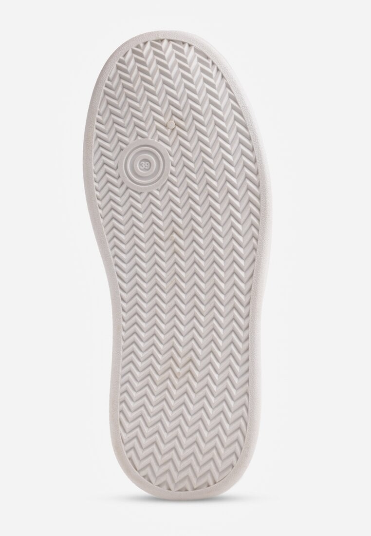 Biało-Srebrne Sneakersy VICES na Platformie Ozdobione Tłoczonym Napisem Berolla