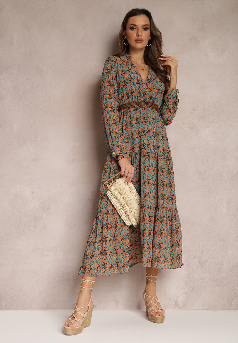 Rochie Verde Cu Curea Asikias