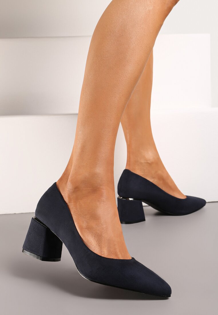 Pantofi cu toc bleumarin Sireirene