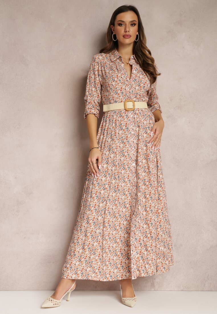 Rochie Alb-Portocalie Hekitrite