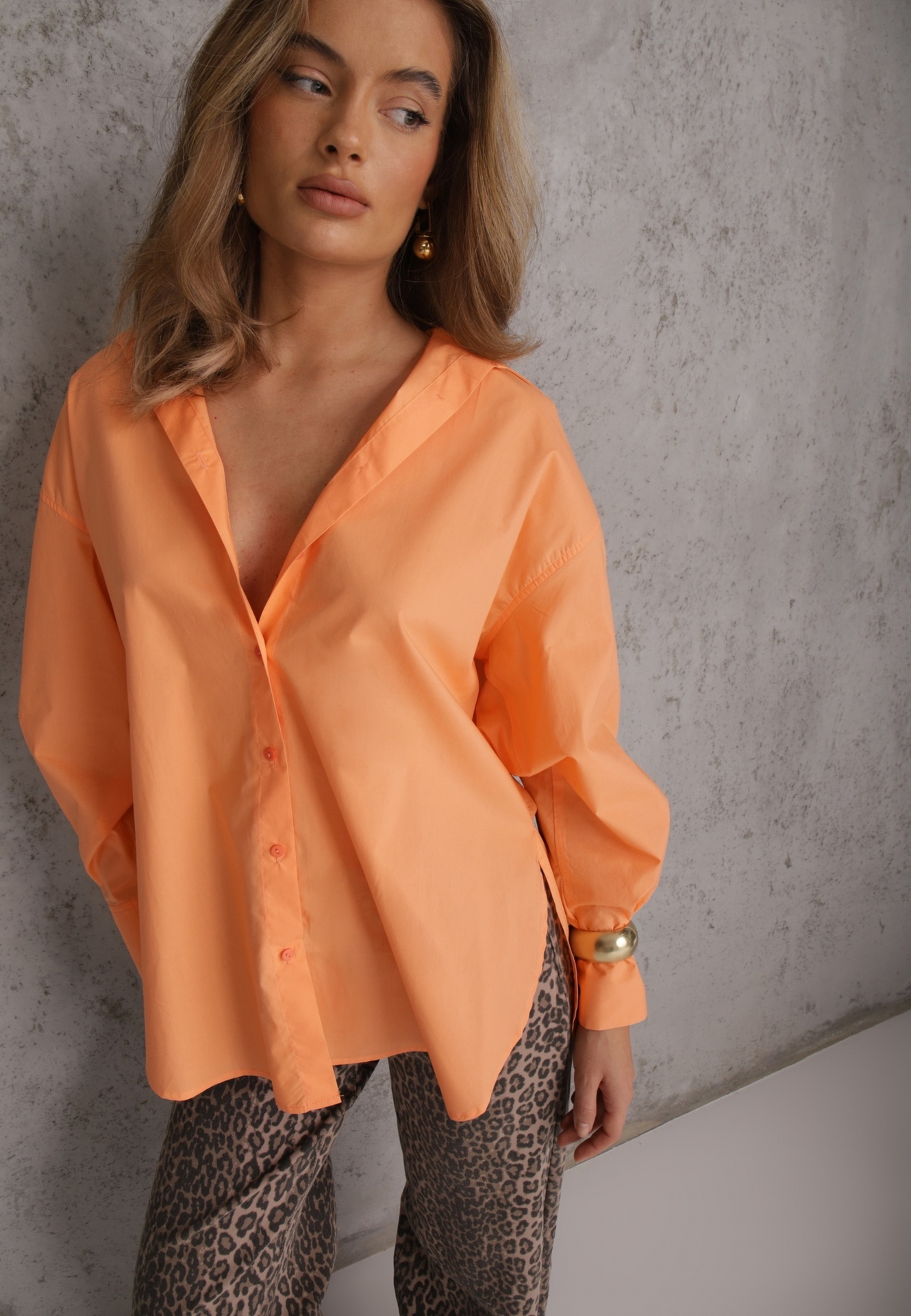 Cămașă Portocalie Din bumbac Aquida