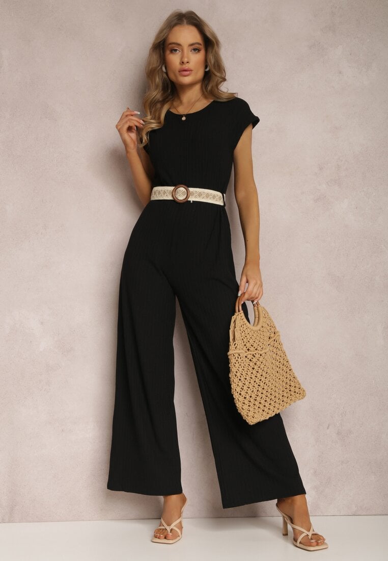 Salopetă neagră cu curea Artyse