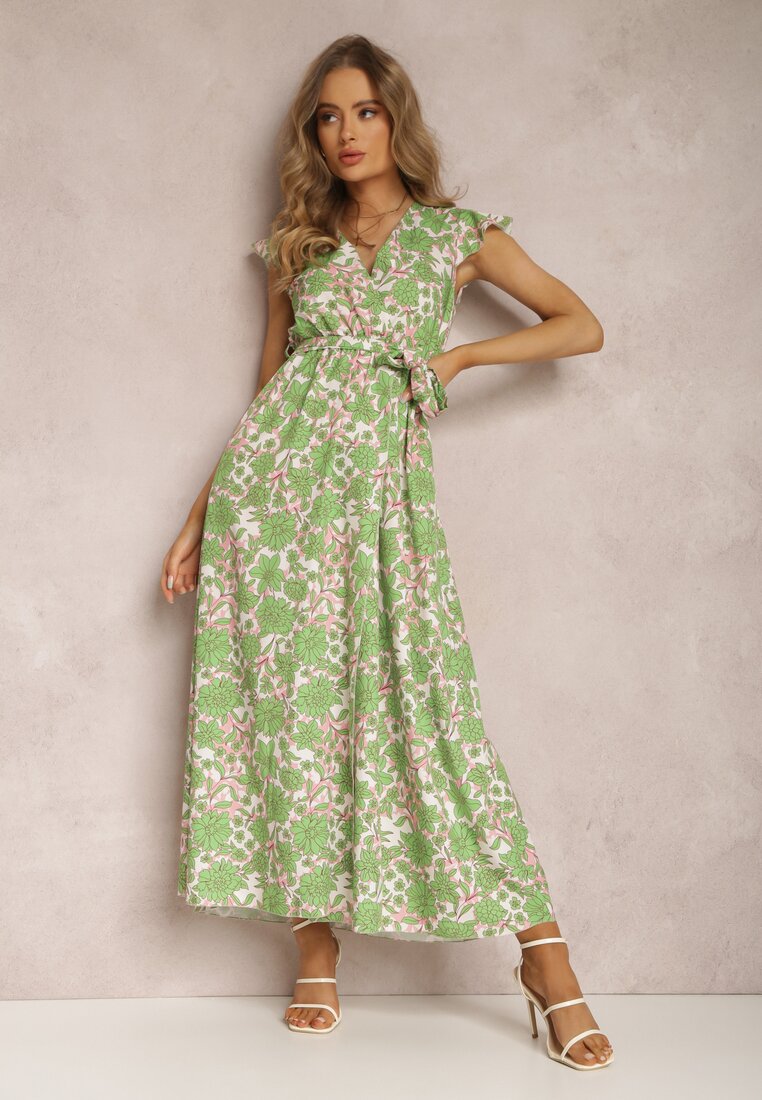 Rochie verde deschis cu curea Helomeda