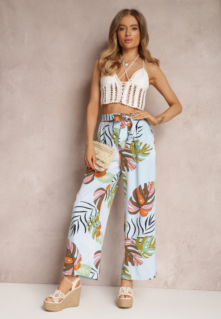 Pantaloni albastru deschis largi Sofadia