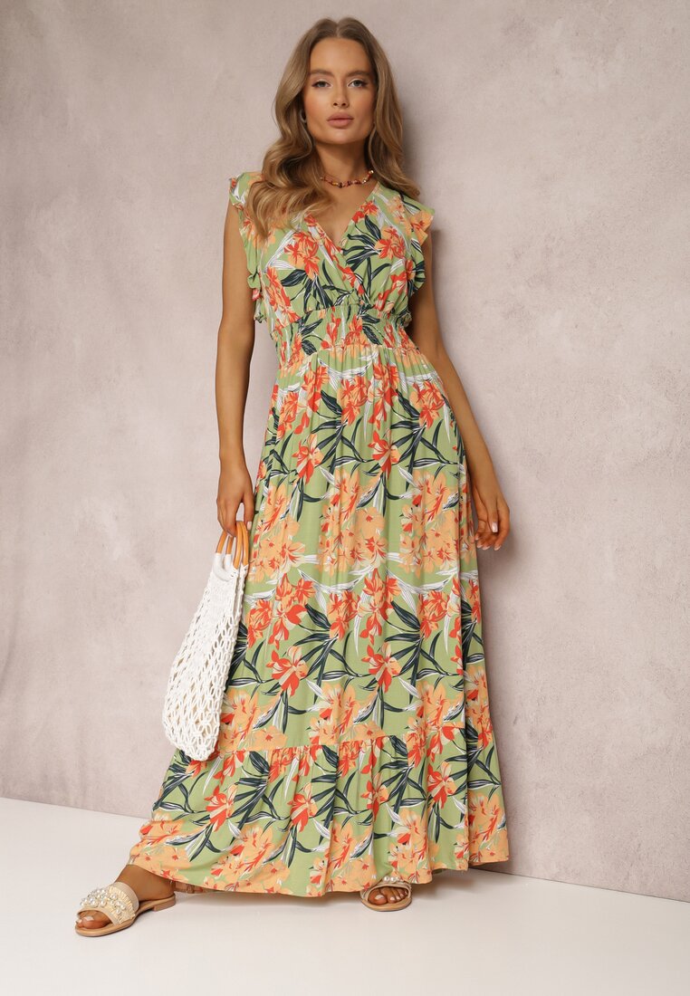Rochie Verde din Viscoză Biran