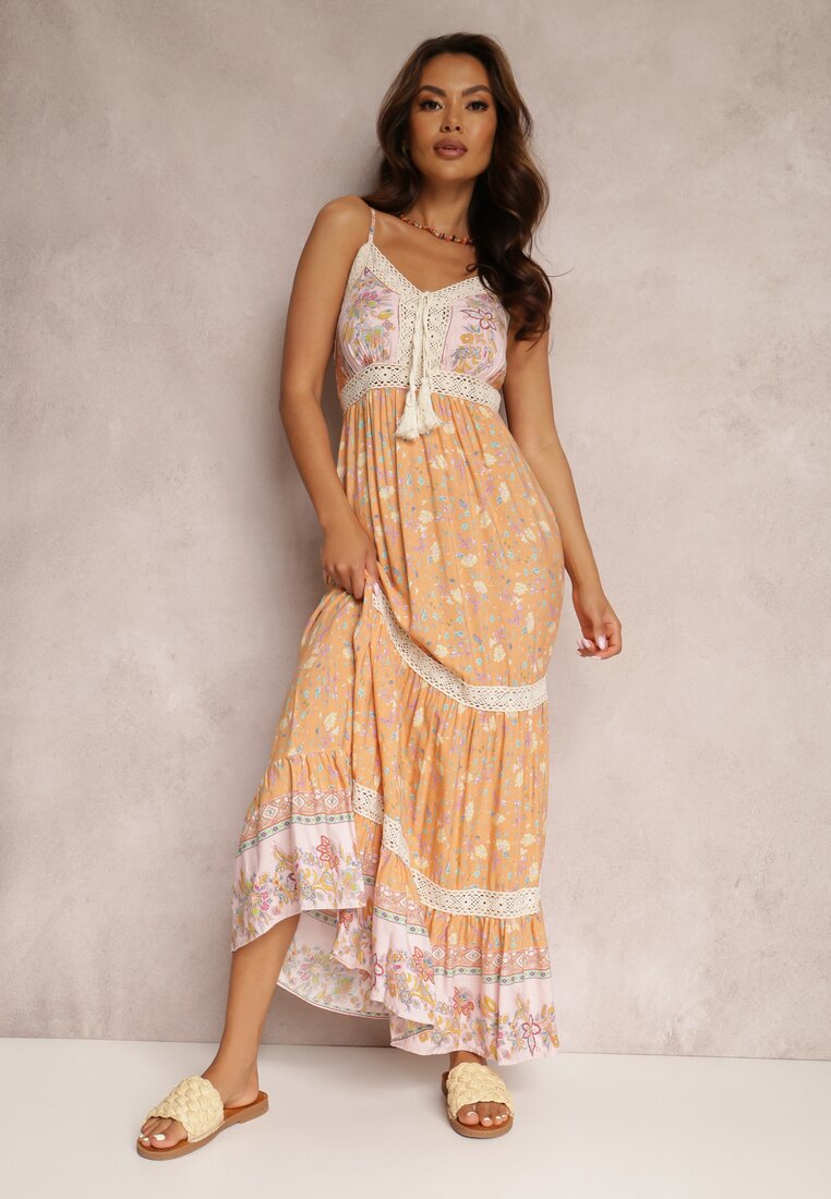 Rochie Portocaliu-Roz Fjorrit